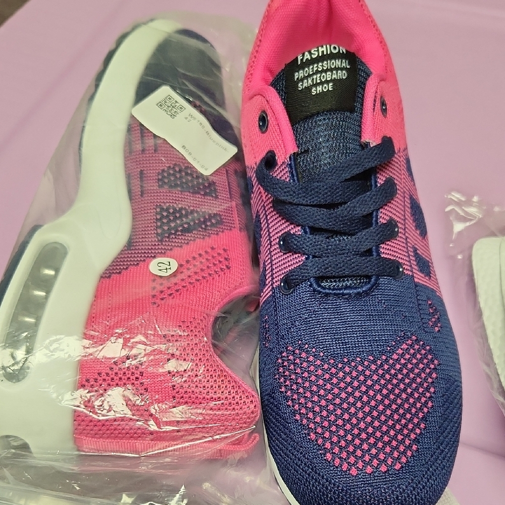 Pink and Blue Skateboard Shoes